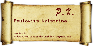 Paulovits Krisztina névjegykártya