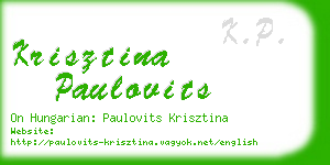 krisztina paulovits business card